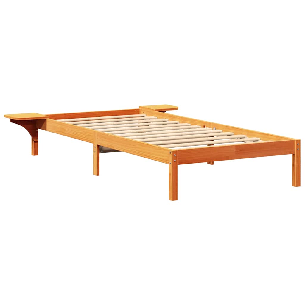 vidaXL Ramka łóżka Woskowy Brąz 90 x 200 cm Lite drewno sosnowe