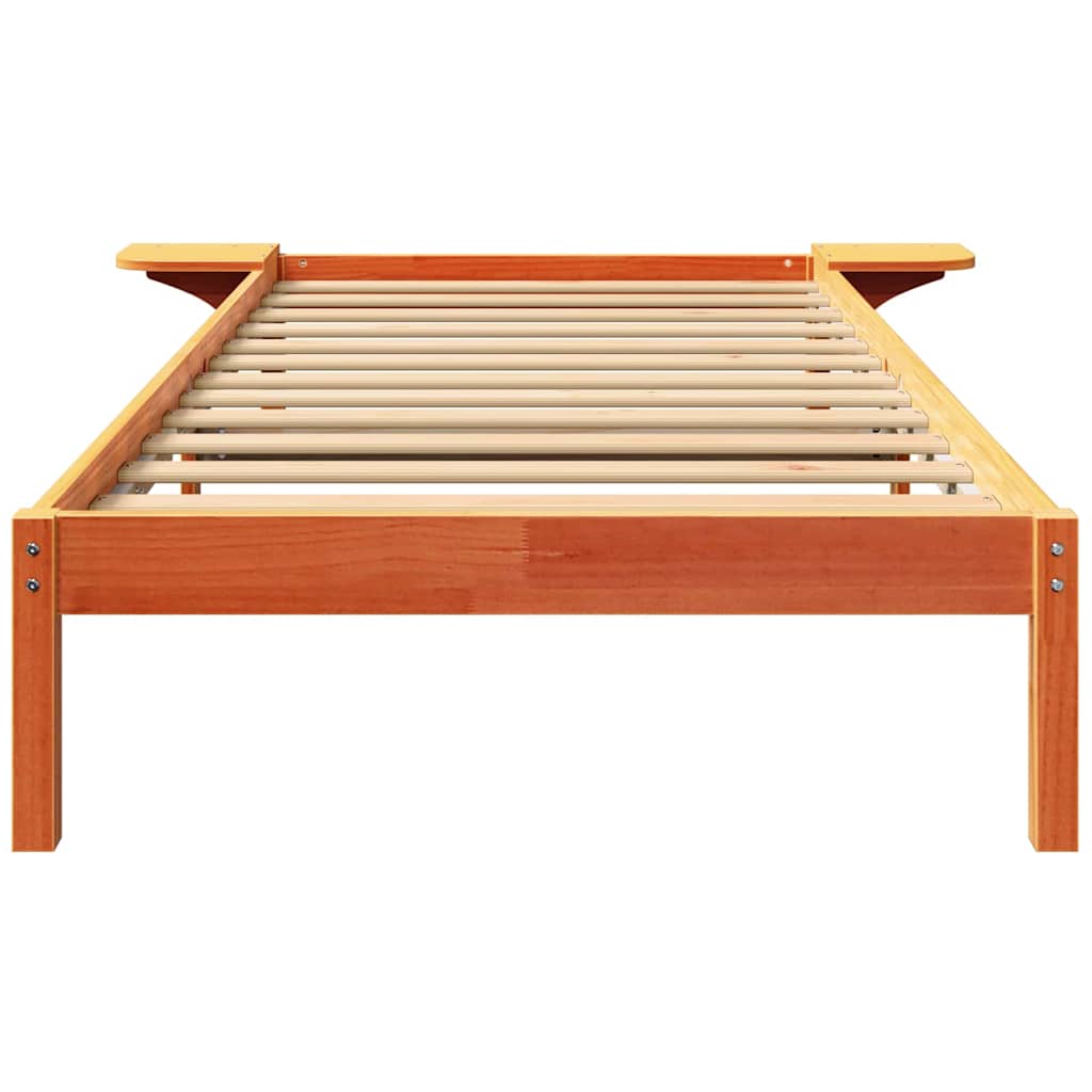 vidaXL Ramka łóżka Woskowy Brąz 90 x 200 cm Lite drewno sosnowe