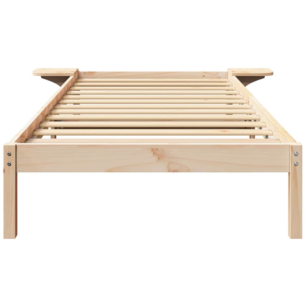 vidaXL Ramka łóżka Naturalny 80 x 200 cm Lite drewno sosnowe