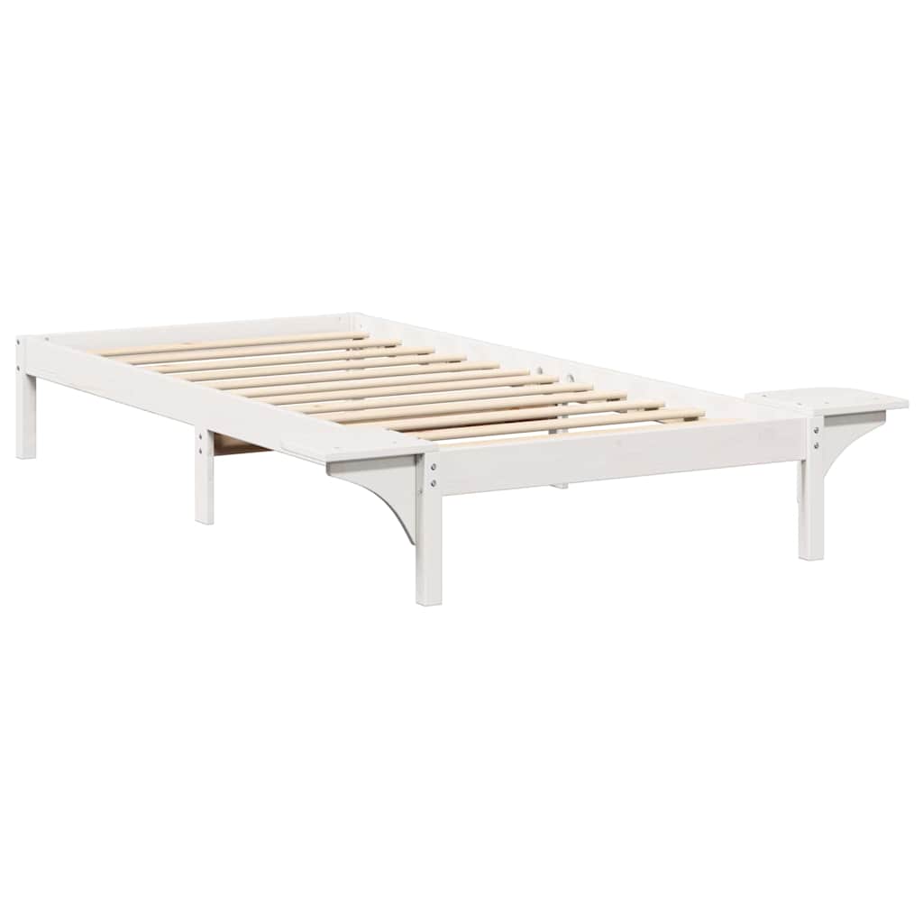 vidaXL Ramka łóżka Biały 80 x 200 cm Lite drewno sosnowe