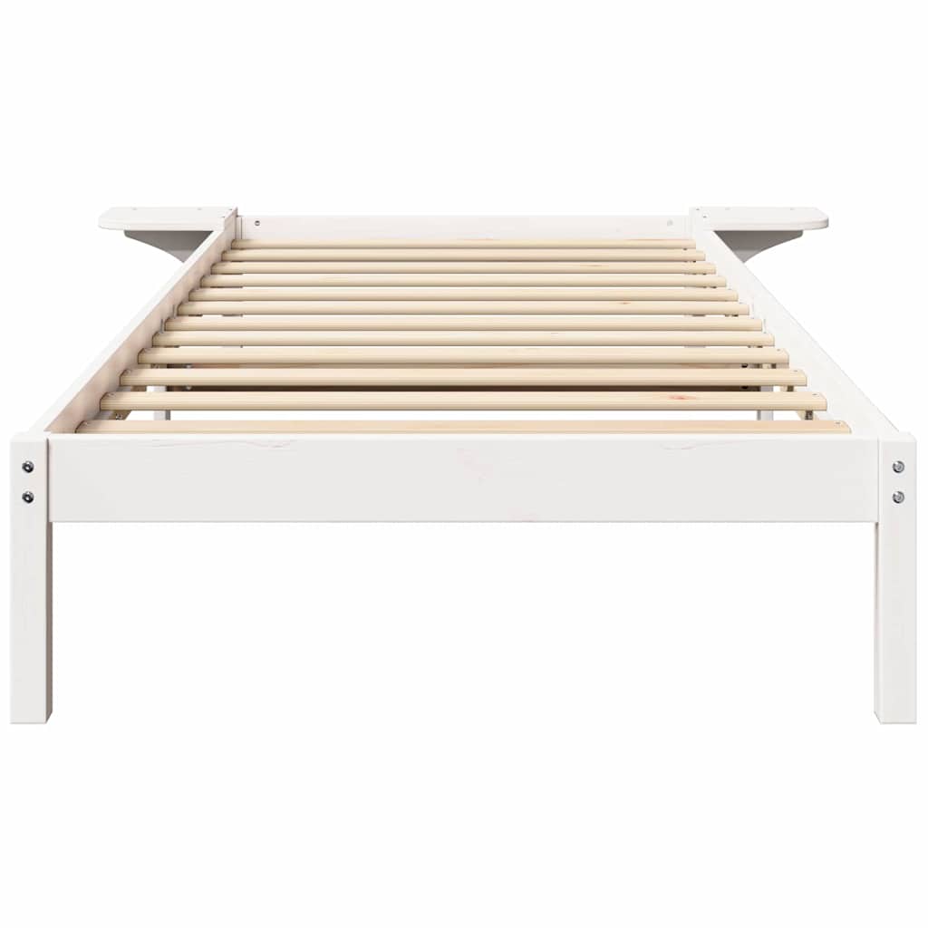 vidaXL Ramka łóżka Biały 80 x 200 cm Lite drewno sosnowe