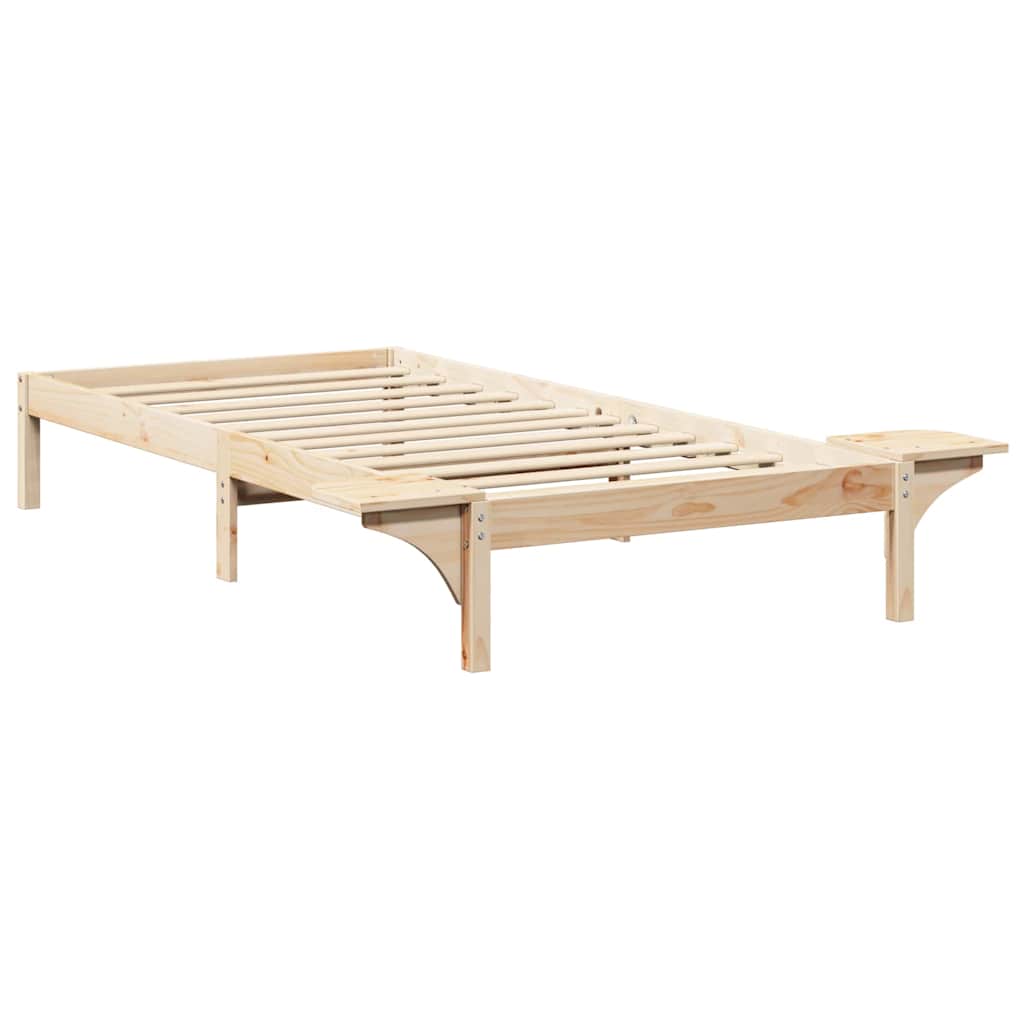 vidaXL Ramka łóżka Naturalny 90 x 190 cm Lite drewno sosnowe