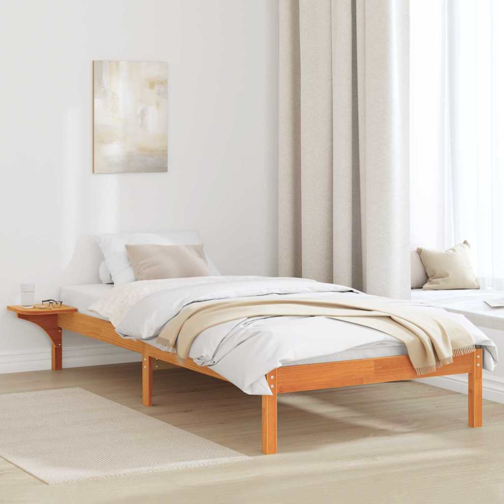 vidaXL Ramka łóżka Woskowy Brąz 90 x 190 cm Lite drewno sosnowe