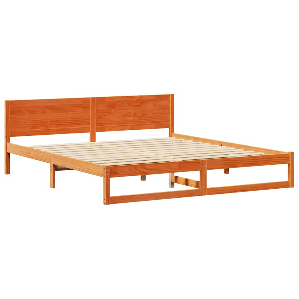 vidaXL Ramka łóżka Woskowy Brąz 200 x 200 cm Lite drewno sosnowe
