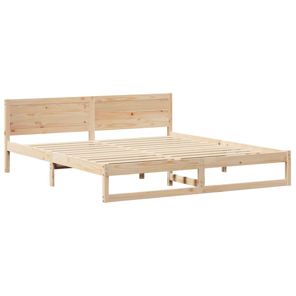 vidaXL Ramka łóżka Naturalny 180 x 200 cm Lite drewno sosnowe