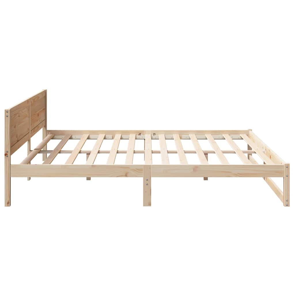 vidaXL Ramka łóżka Naturalny 180 x 200 cm Lite drewno sosnowe
