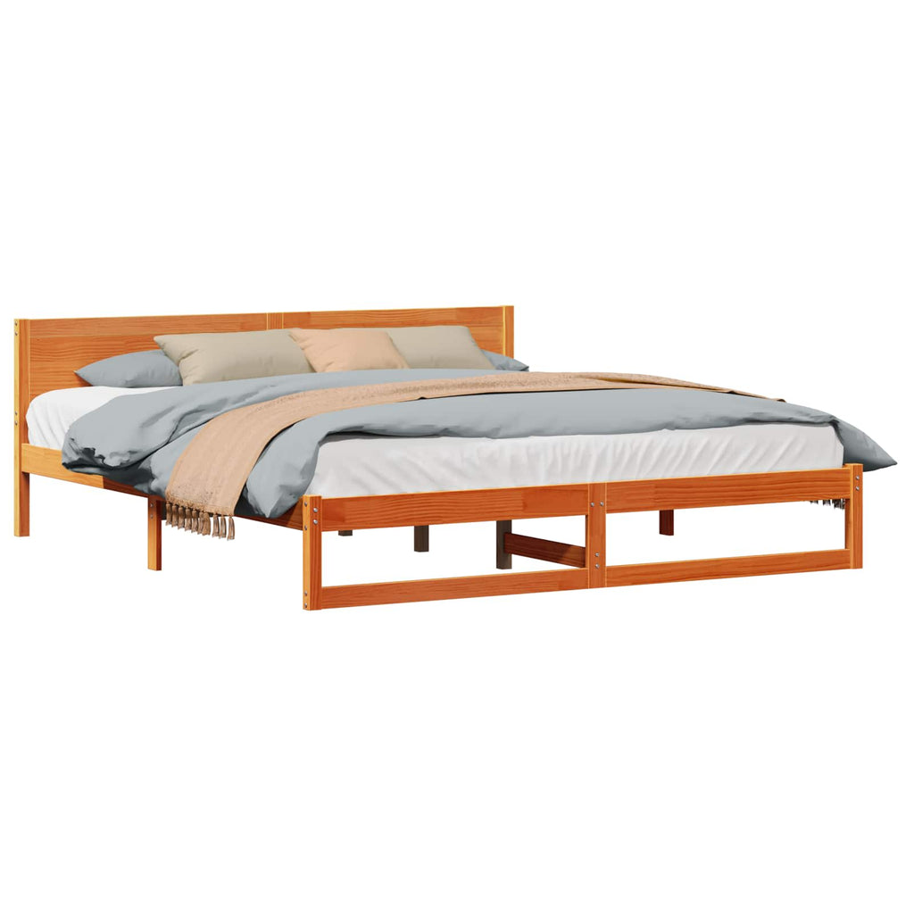 vidaXL Ramka łóżka Woskowy Brąz 180 x 200 cm Lite drewno sosnowe