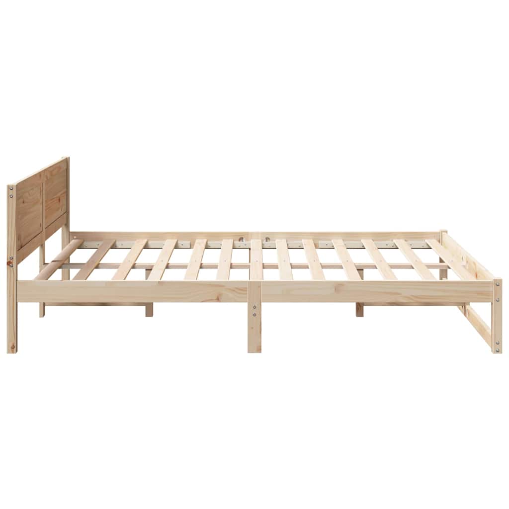 vidaXL Ramka łóżka Naturalny 160 x 200 cm Lite drewno sosnowe