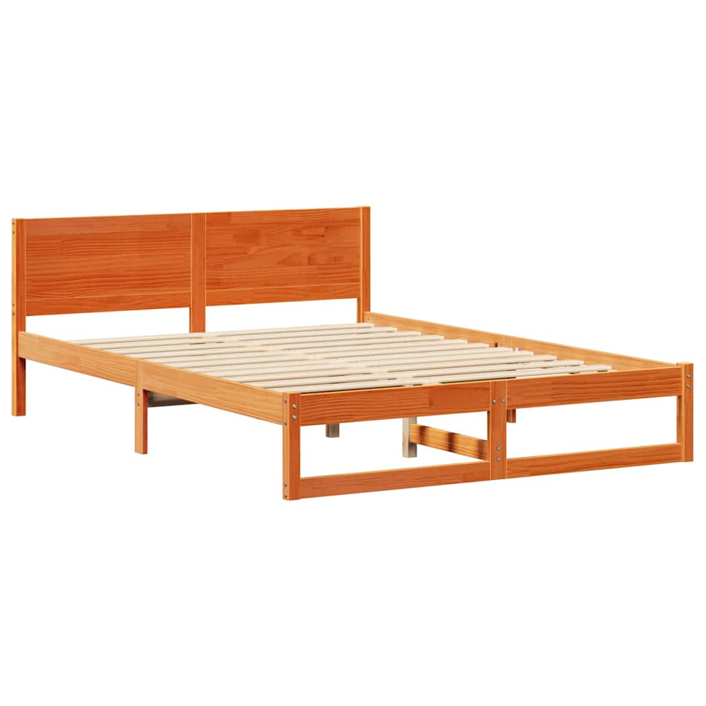 vidaXL Ramka łóżka Woskowy Brąz 160 x 200 cm Lite drewno sosnowe