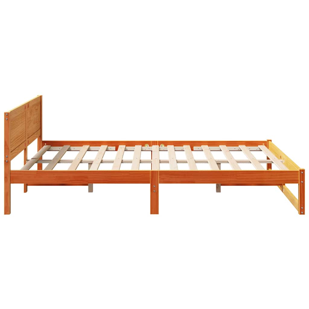 vidaXL Ramka łóżka Woskowy Brąz 160 x 200 cm Lite drewno sosnowe