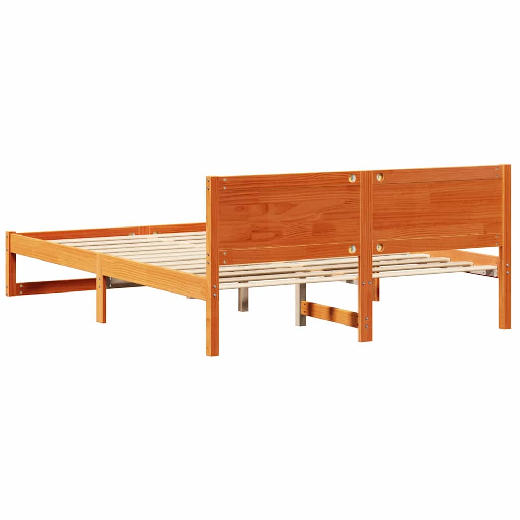 vidaXL Ramka łóżka Woskowy Brąz 150 x 200 cm Lite drewno sosnowe