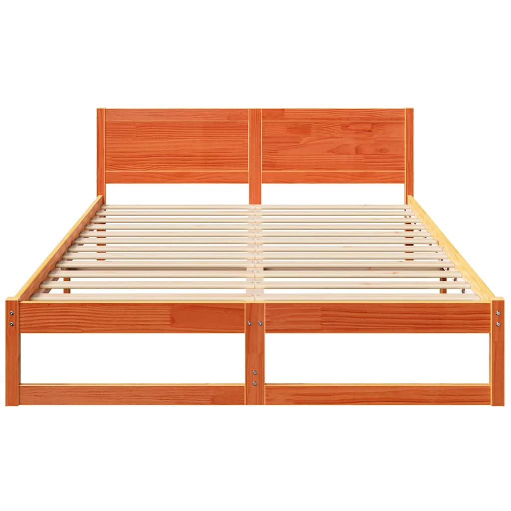 vidaXL Ramka łóżka Woskowy Brąz 150 x 200 cm Lite drewno sosnowe
