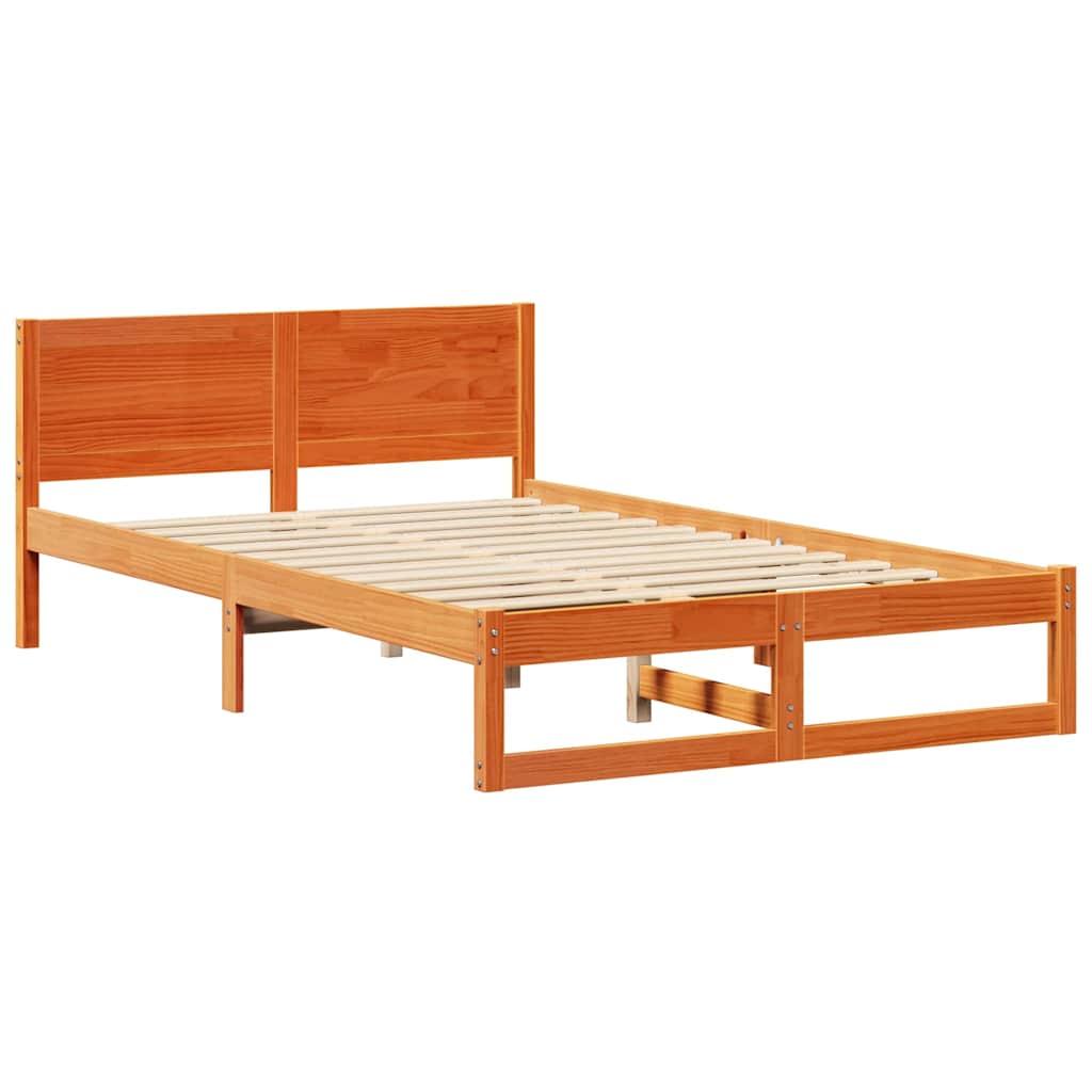 vidaXL Ramka łóżka Woskowy Brąz 120 x 200 cm Lite drewno sosnowe