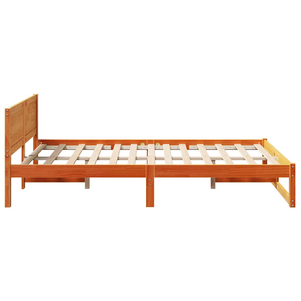 vidaXL Ramka łóżka Woskowy Brąz 140 x 190 cm Lite drewno sosnowe