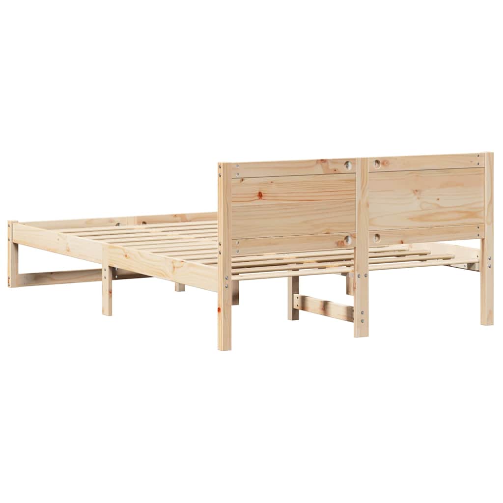 vidaXL Ramka łóżka Naturalny 120 x 190 cm Lite drewno sosnowe