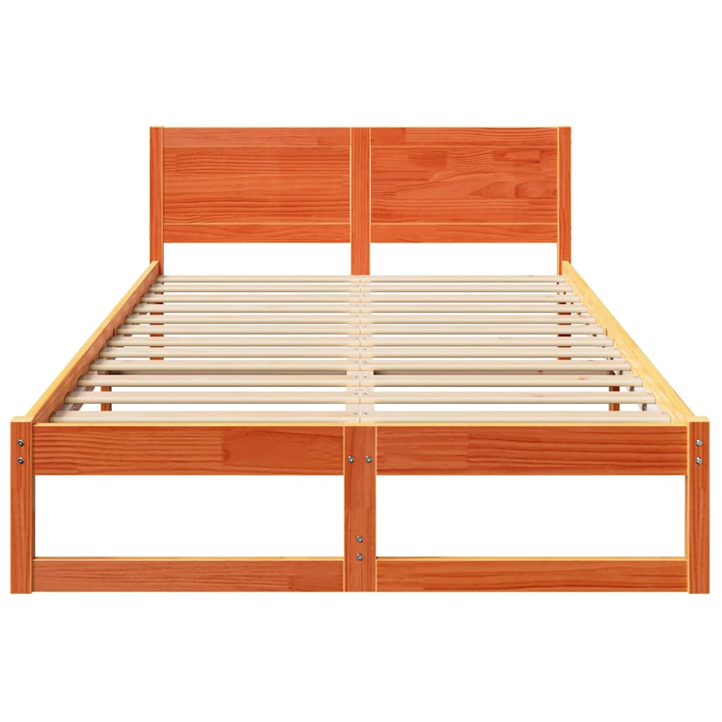 vidaXL Ramka łóżka Woskowy Brąz 120 x 190 cm Lite drewno sosnowe