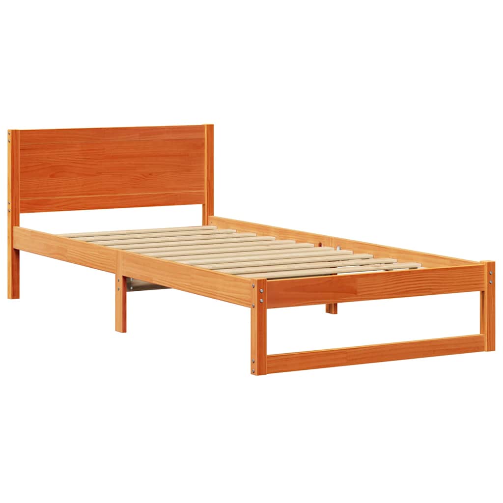 vidaXL Ramka łóżka Woskowy Brąz 80 x 200 cm Lite drewno sosnowe