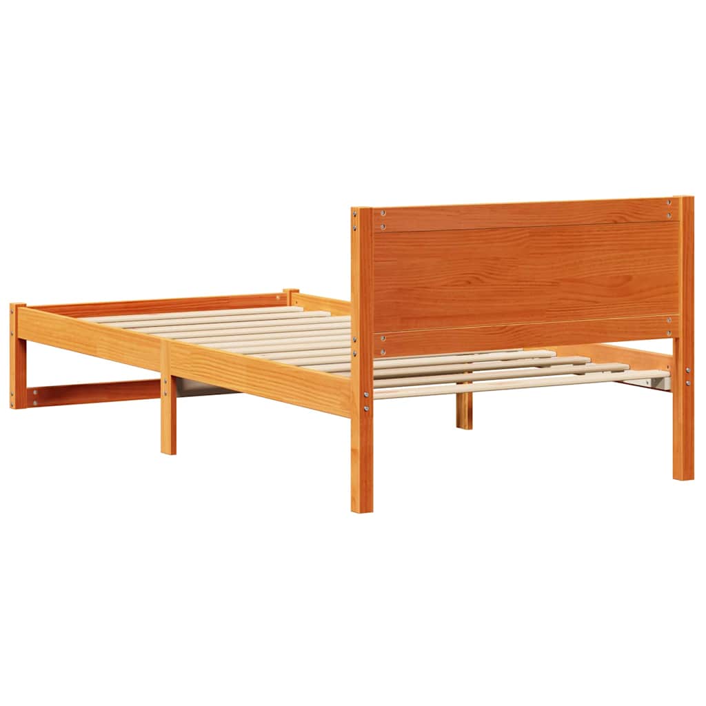 vidaXL Ramka łóżka Woskowy Brąz 80 x 200 cm Lite drewno sosnowe