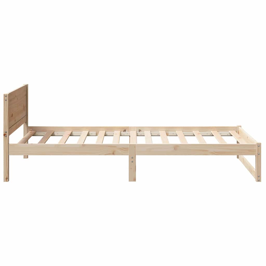 vidaXL Ramka łóżka Naturalny 75 x 190 cm Lite drewno sosnowe
