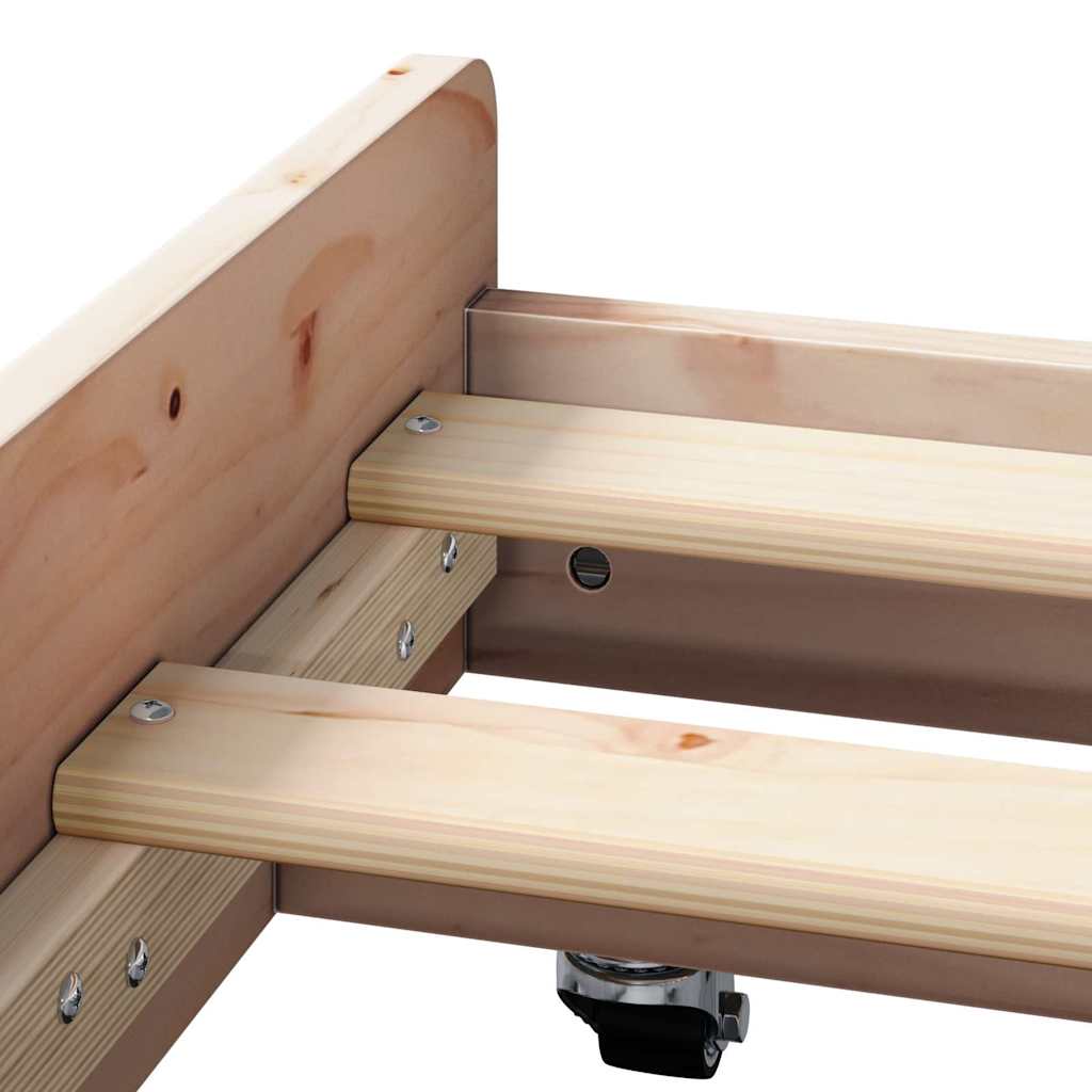 vidaXL Ramka łóżka Brązowy 80 x 200 cm Lite drewno sosnowe