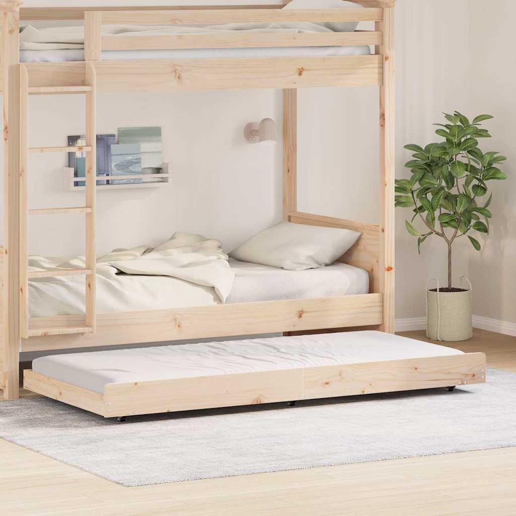 vidaXL Ramka łóżka Brązowy 80 x 200 cm Lite drewno sosnowe