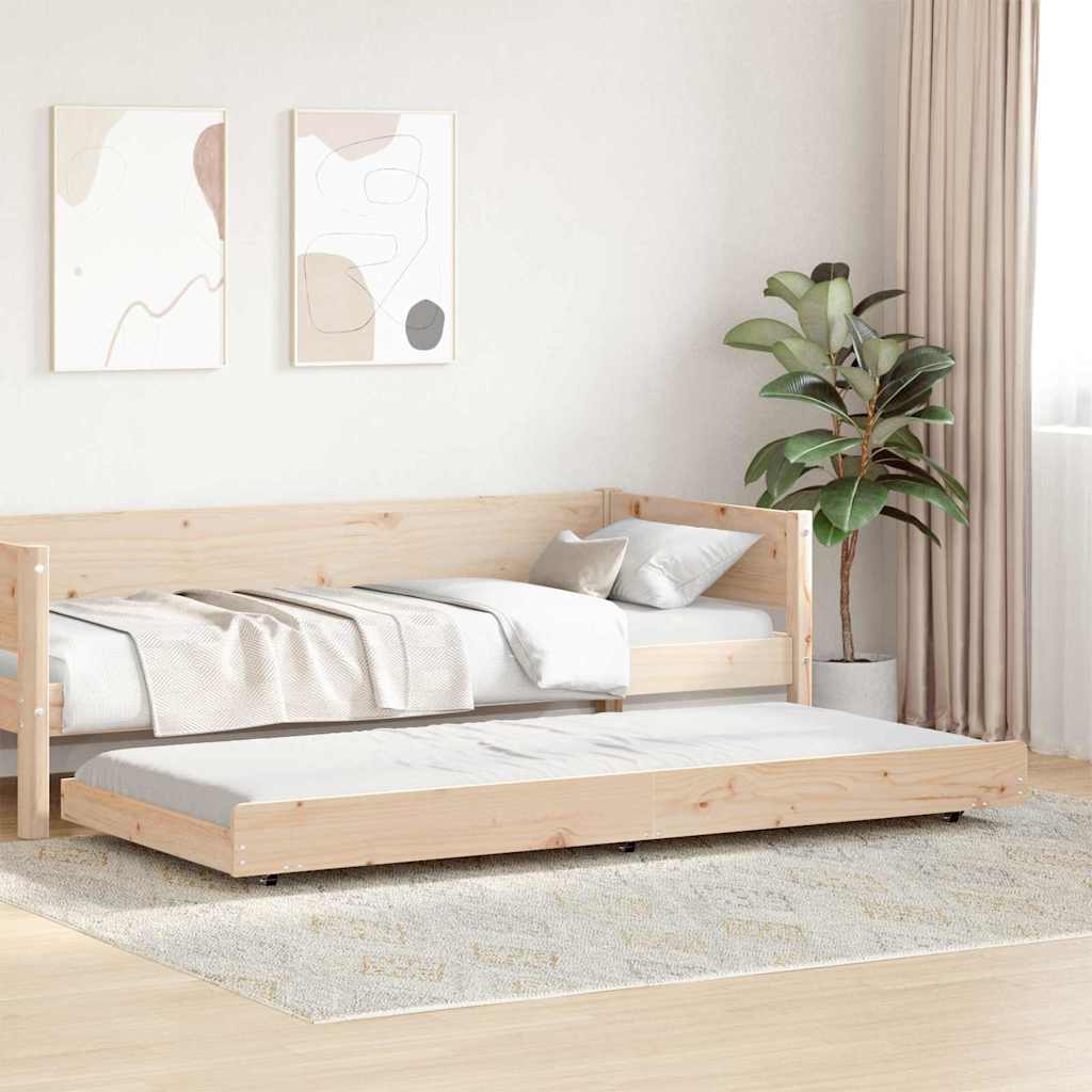 vidaXL Ramka łóżka Brązowy 80 x 200 cm Lite drewno sosnowe