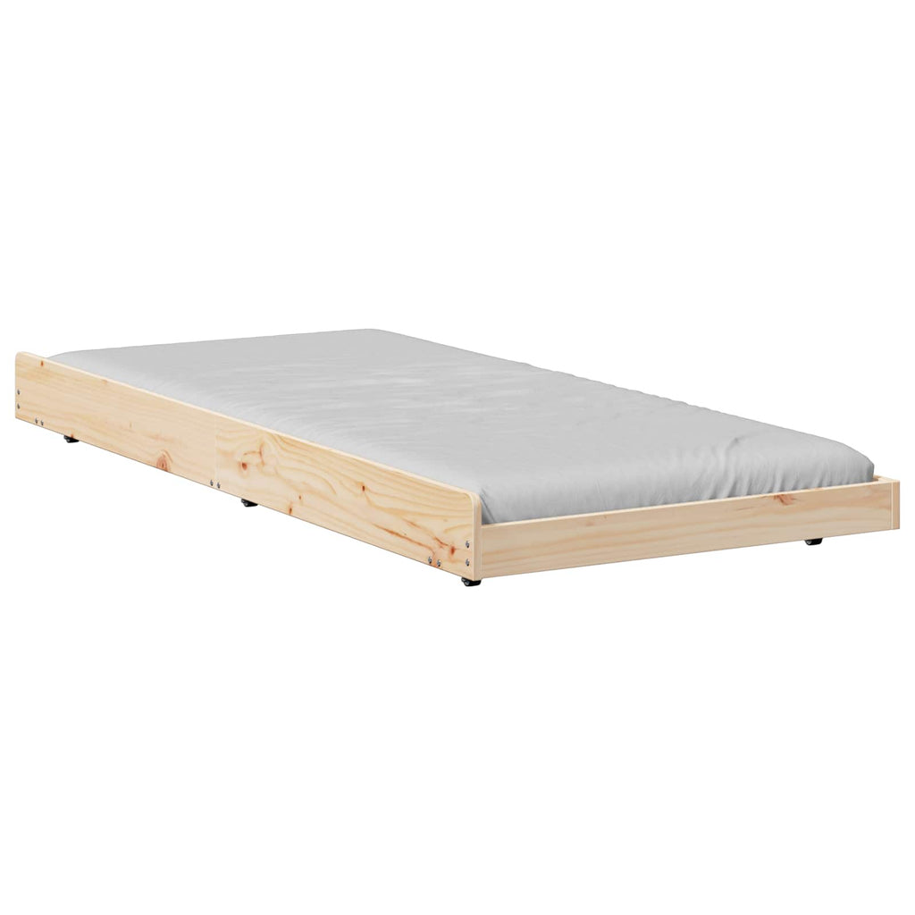 vidaXL Ramka łóżka Brązowy 80 x 200 cm Lite drewno sosnowe