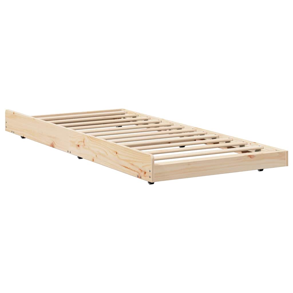 vidaXL Ramka łóżka Brązowy 80 x 200 cm Lite drewno sosnowe