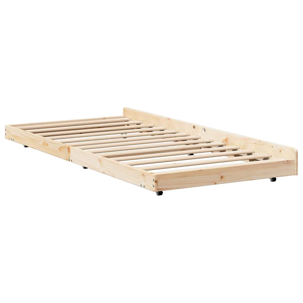 vidaXL Ramka łóżka Brązowy 80 x 200 cm Lite drewno sosnowe