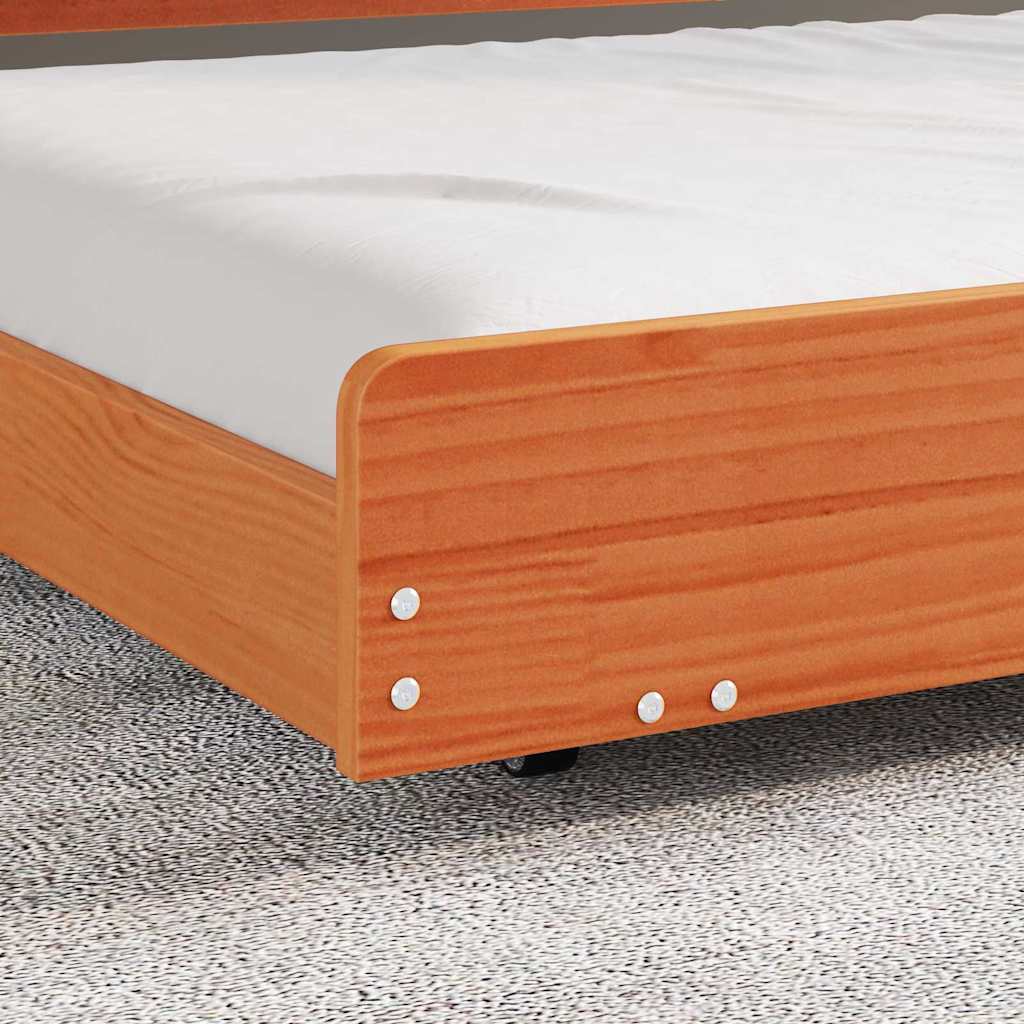 vidaXL Ramka łóżka Woskowy Brąz 80 x 200 cm Lite drewno sosnowe