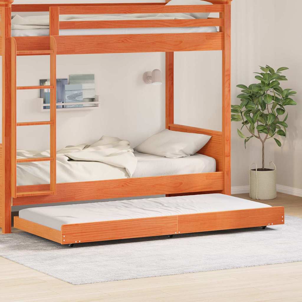 vidaXL Ramka łóżka Woskowy Brąz 80 x 200 cm Lite drewno sosnowe