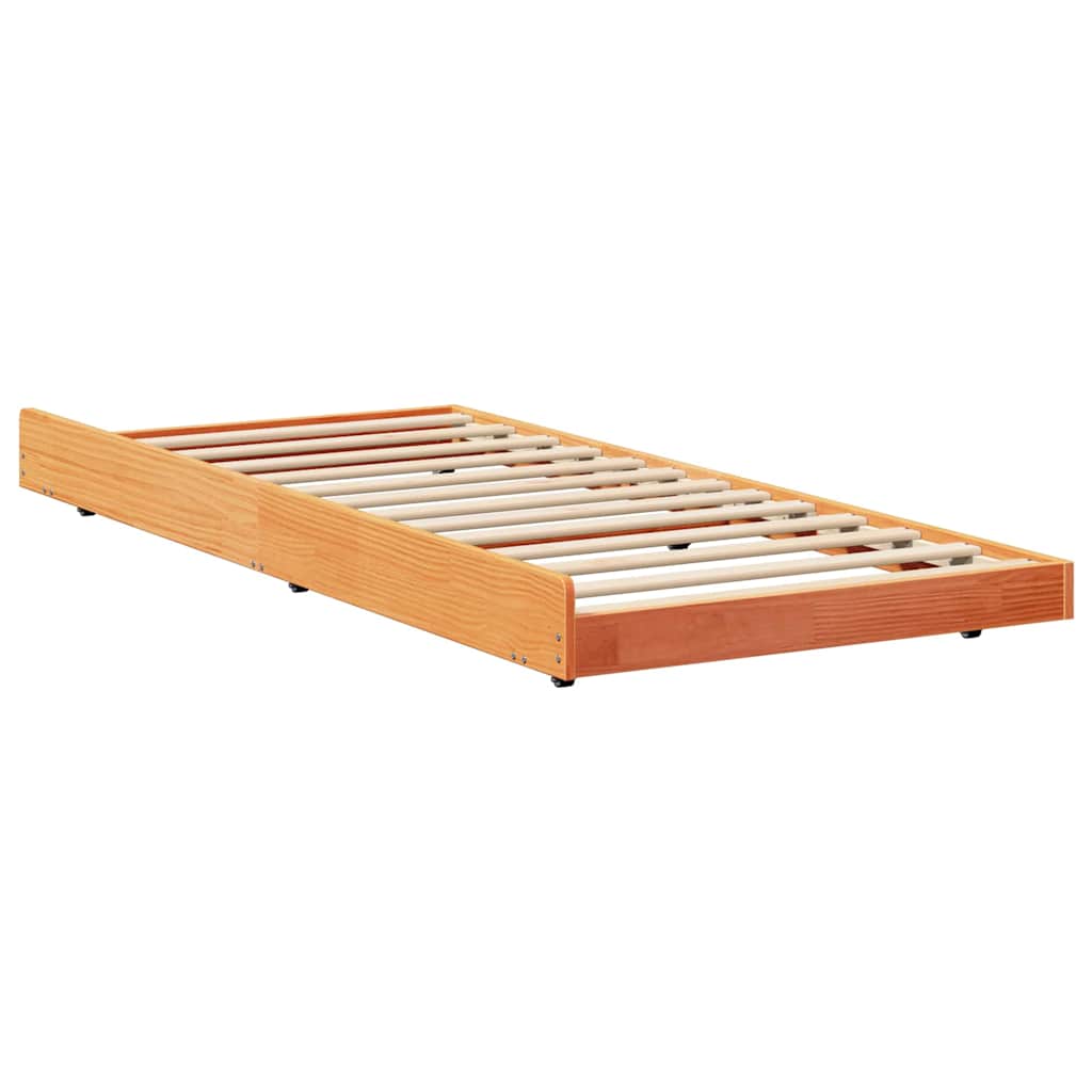 vidaXL Ramka łóżka Woskowy Brąz 80 x 200 cm Lite drewno sosnowe