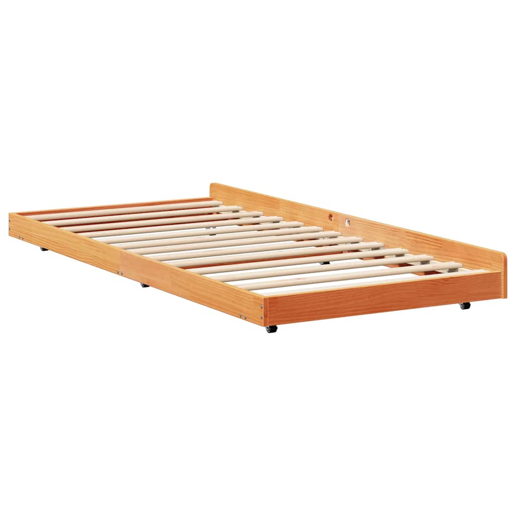 vidaXL Ramka łóżka Woskowy Brąz 80 x 200 cm Lite drewno sosnowe