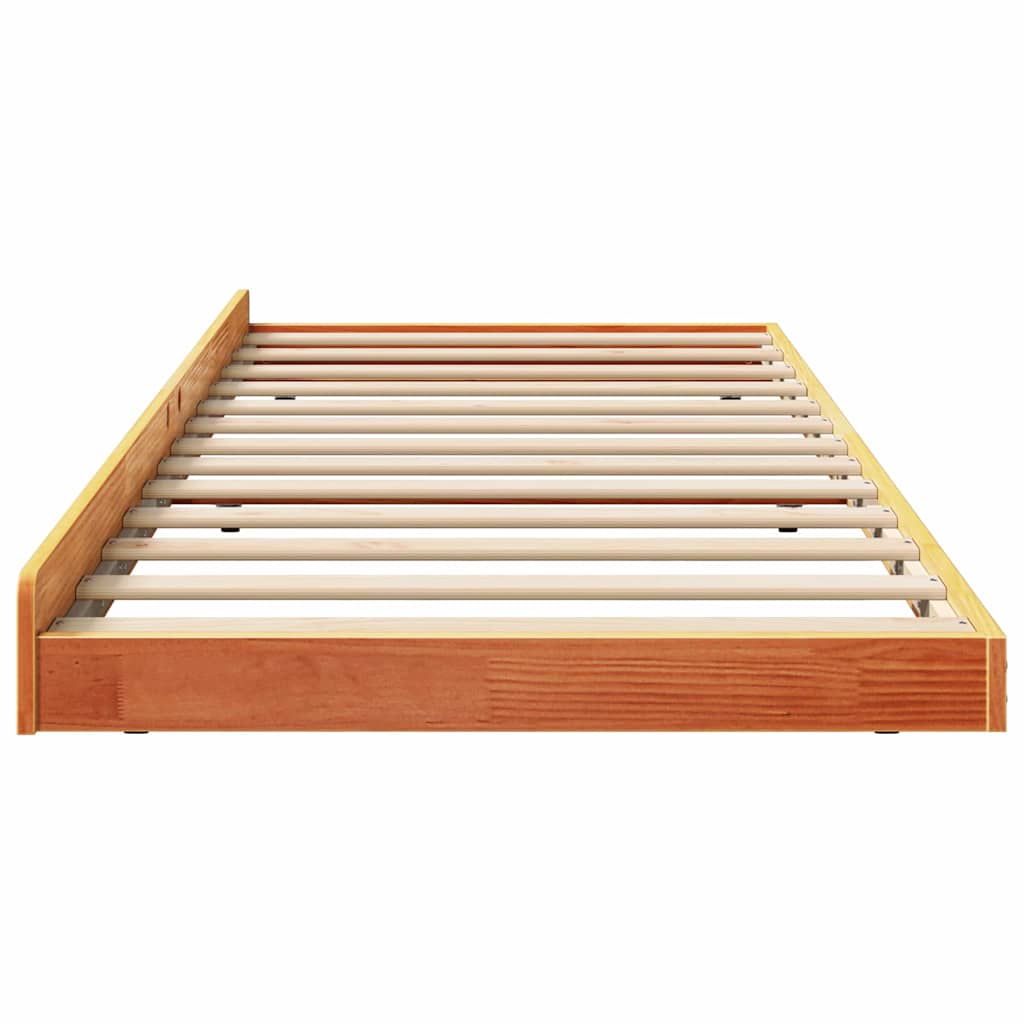 vidaXL Ramka łóżka Woskowy Brąz 80 x 200 cm Lite drewno sosnowe