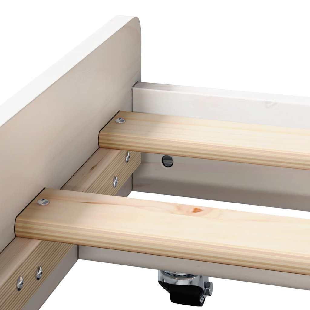 vidaXL Ramka łóżka Biały 75 x 190 cm Lite drewno sosnowe