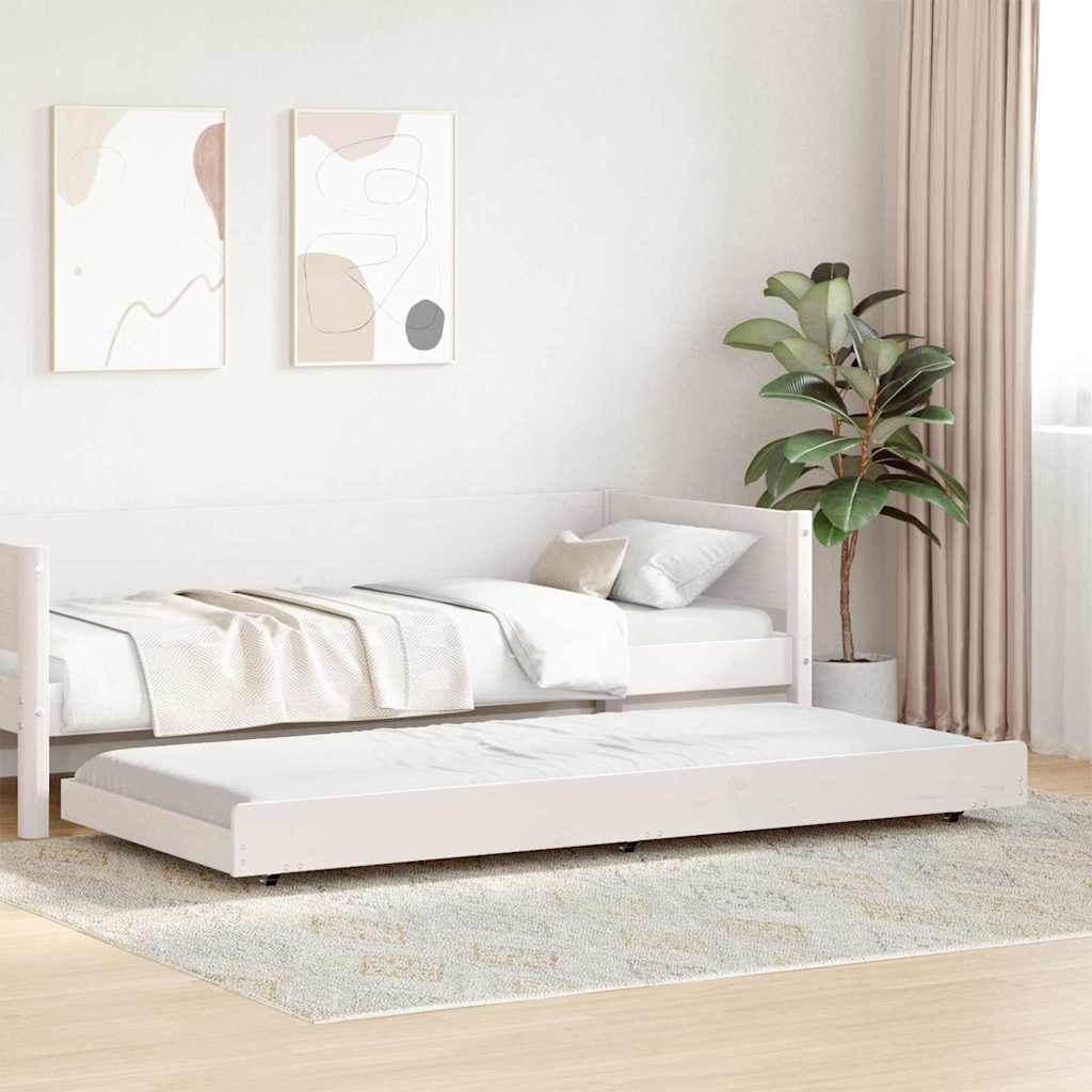 vidaXL Ramka łóżka Biały 75 x 190 cm Lite drewno sosnowe