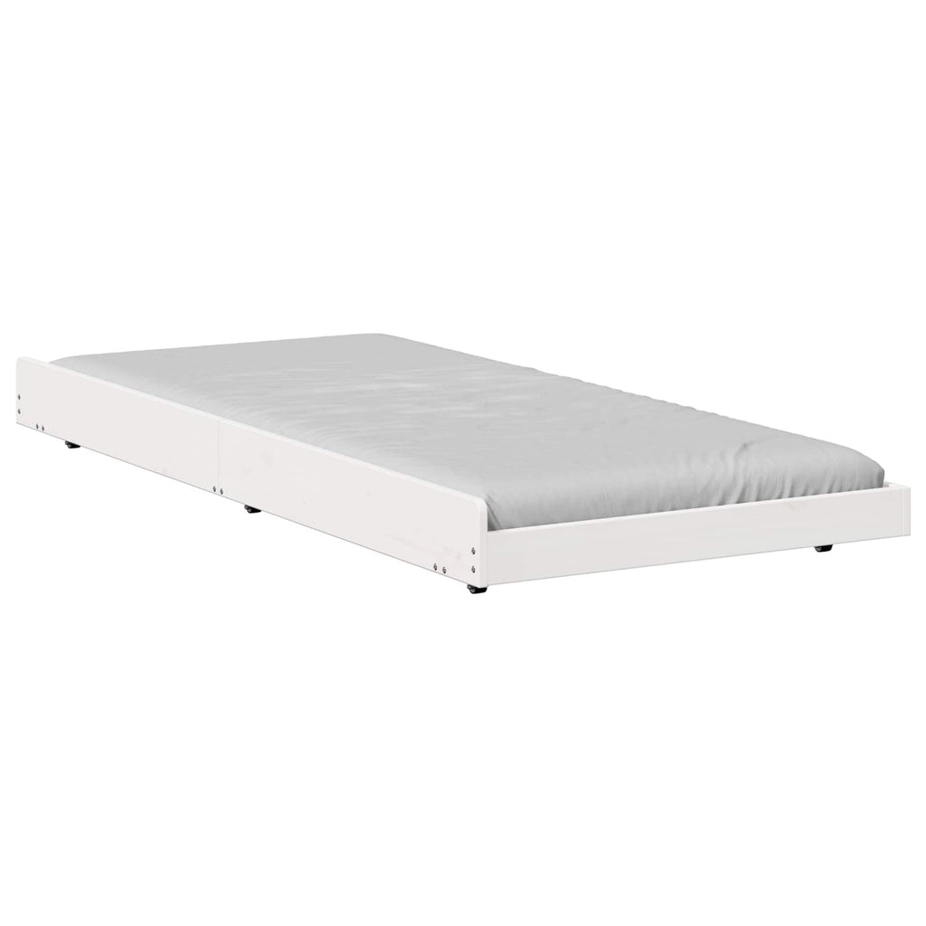 vidaXL Ramka łóżka Biały 75 x 190 cm Lite drewno sosnowe