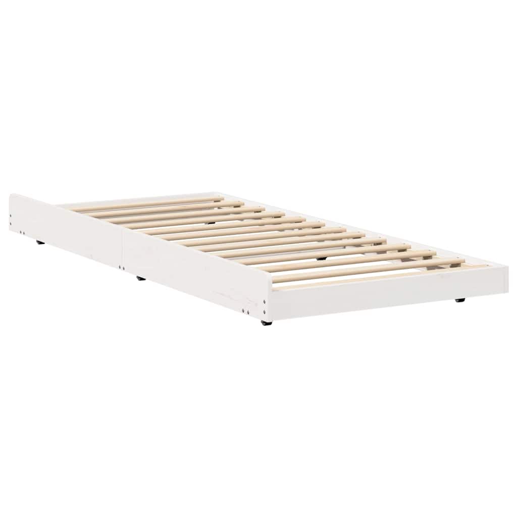 vidaXL Ramka łóżka Biały 75 x 190 cm Lite drewno sosnowe