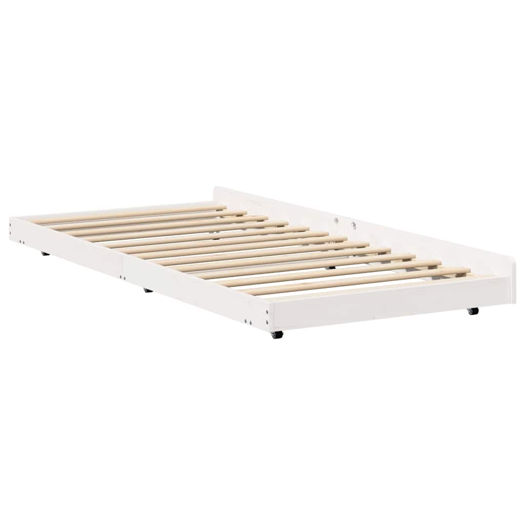 vidaXL Ramka łóżka Biały 75 x 190 cm Lite drewno sosnowe