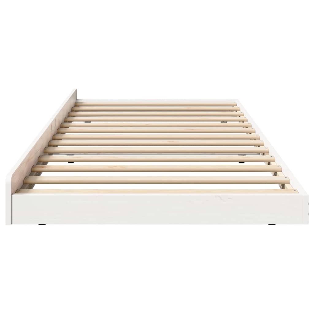 vidaXL Ramka łóżka Biały 75 x 190 cm Lite drewno sosnowe
