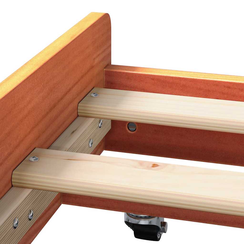 vidaXL Ramka łóżka Woskowy Brąz 75 x 190 cm Lite drewno sosnowe