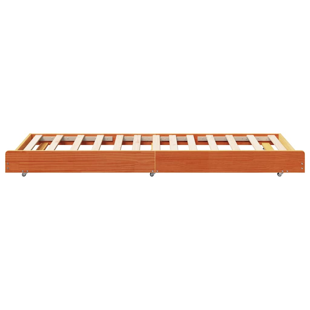 vidaXL Ramka łóżka Woskowy Brąz 75 x 190 cm Lite drewno sosnowe