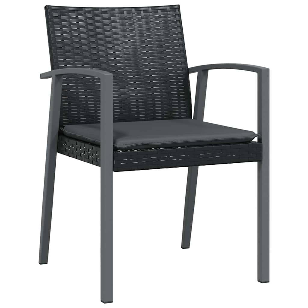 vidaXL Zestaw do jadalni w ogrodzie 5 szt. Czarny i szary Rattan PE