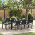 vidaXL Zestaw do jadalni w ogrodzie 9 pcs Czarny Rattan PE