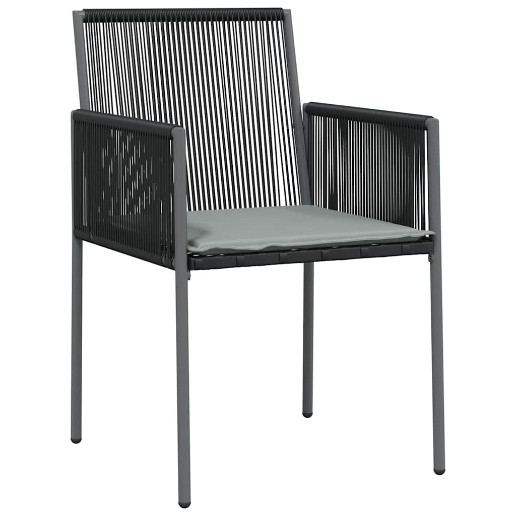 vidaXL Zestaw do jadalni w ogrodzie 7 pcs Czarny Rattan PE