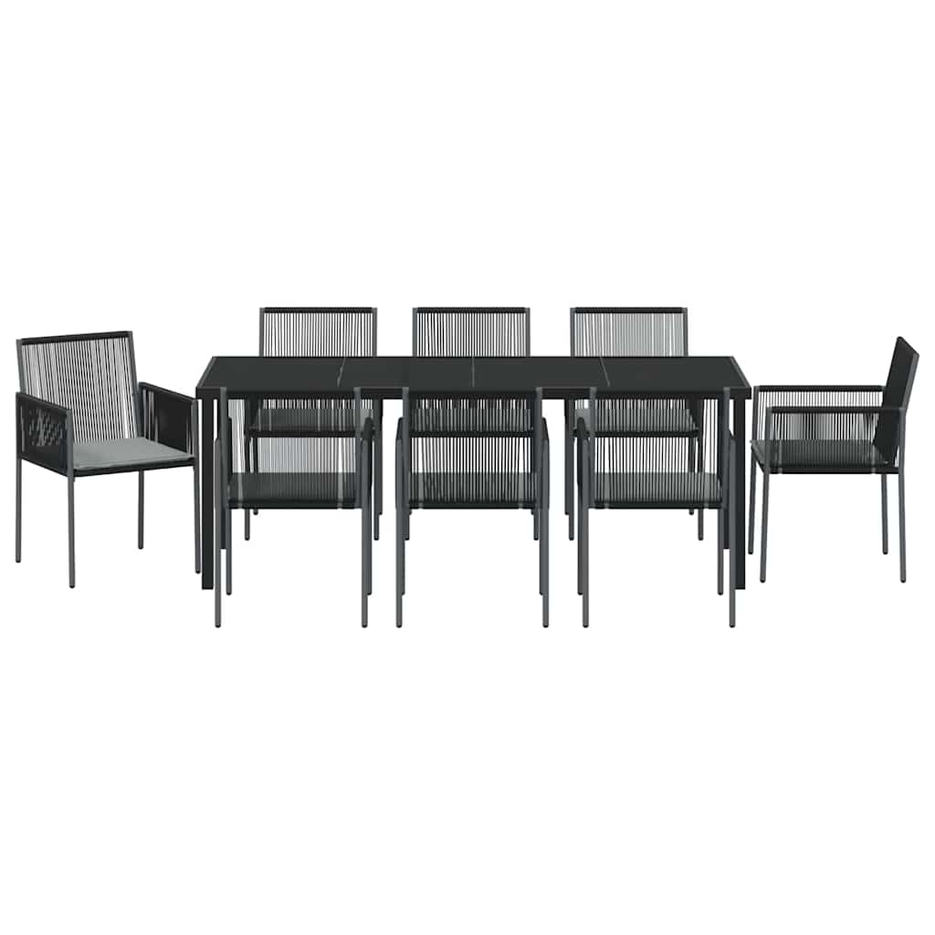 vidaXL Zestaw do jadalni w ogrodzie 9 pcs Czarny Rattan PE