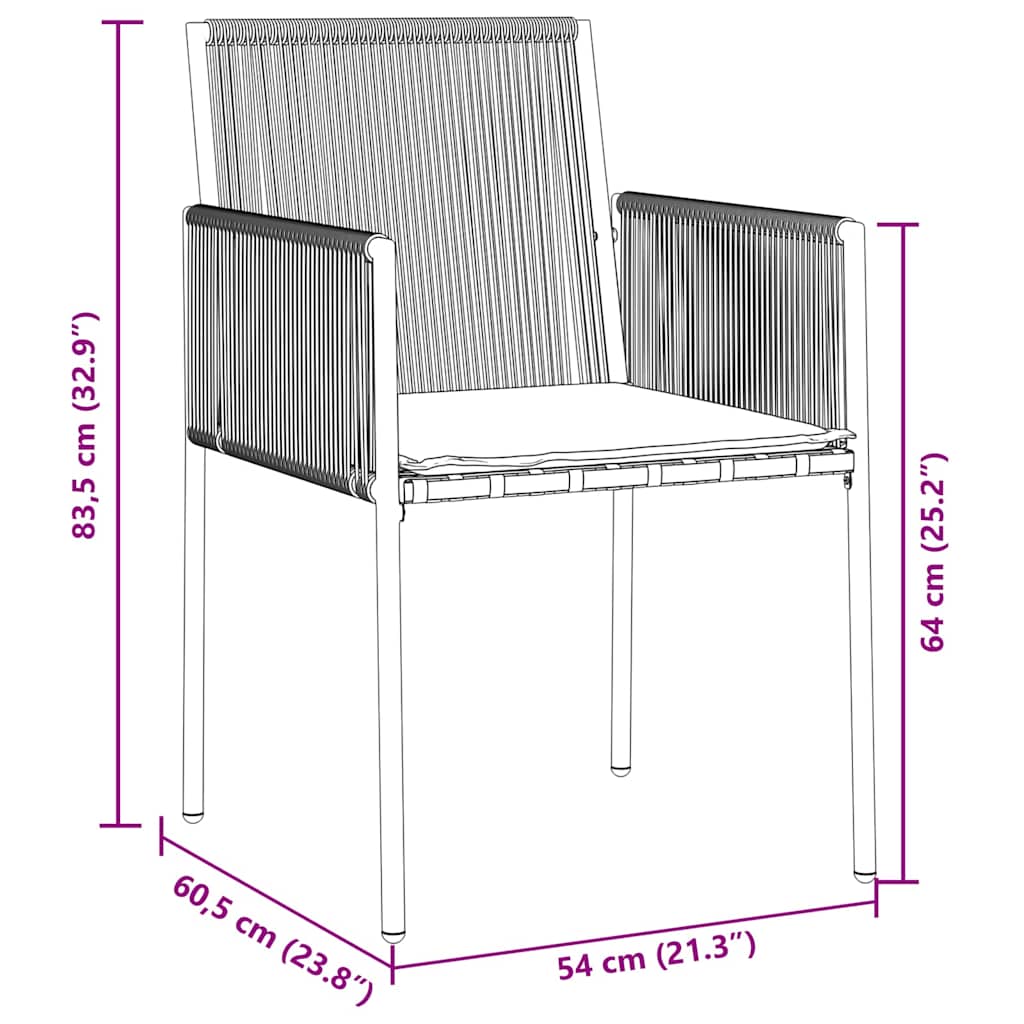 vidaXL Zestaw do jadalni w ogrodzie 9 pcs Czarny Rattan PE