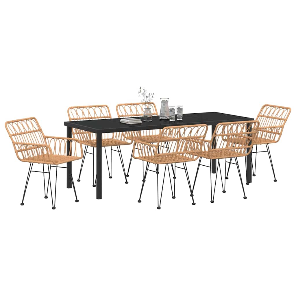 vidaXL Zestaw do jadalni w ogrodzie 7 pcs Brązowy