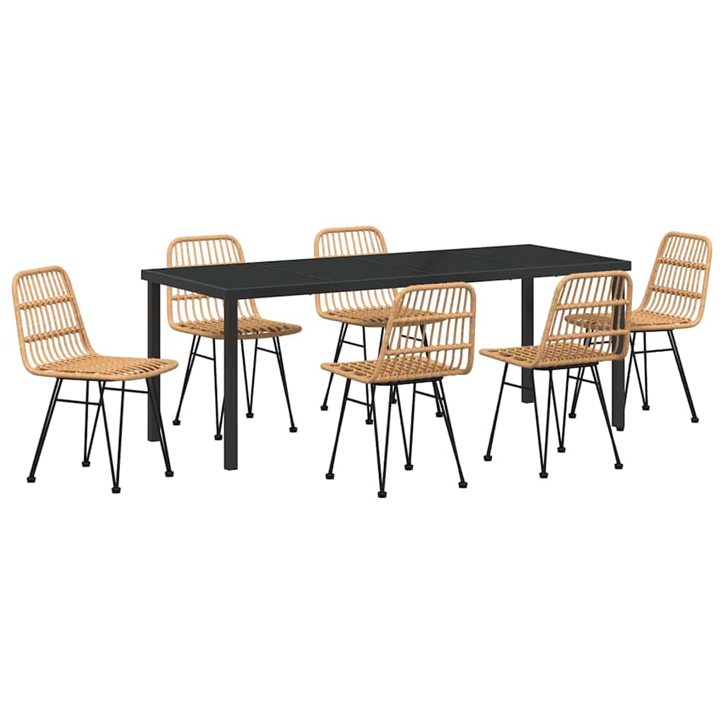 vidaXL Zestaw do jadalni w ogrodzie 7 pcs Brązowy