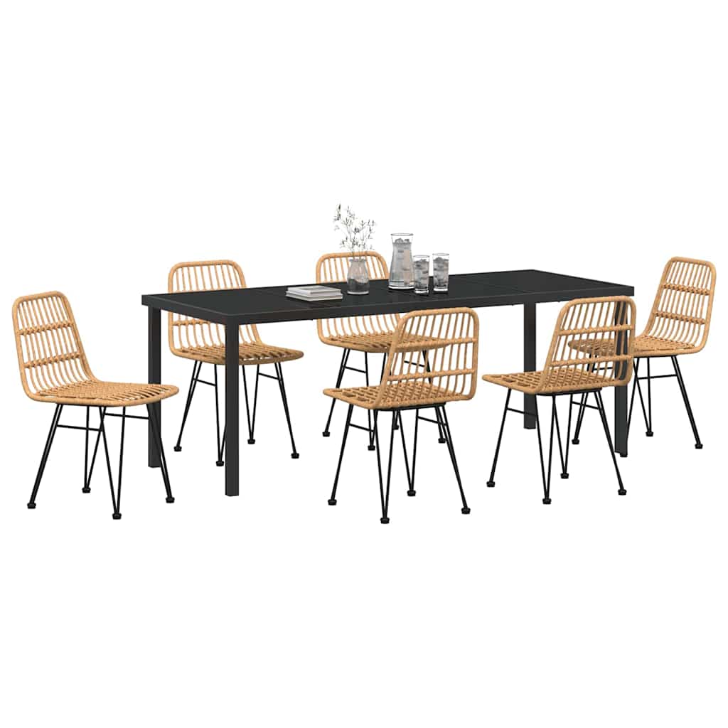 vidaXL Zestaw do jadalni w ogrodzie 7 pcs Brązowy